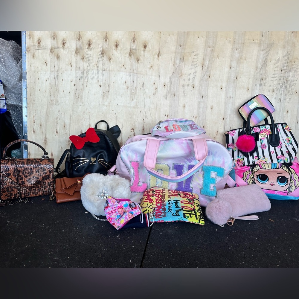 Bundle of bags.Betsy Johnson purse & wallet 
Love duffel bag and fanny
& MORE